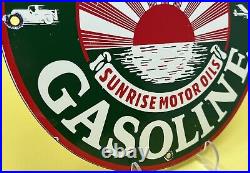 Vintage Sunset Gasoline Porcelain Sign Dealership Gas Station Sunset Motor Oil