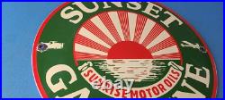 Vintage Sunset Gasoline Sign Gas Motor Oil Pump Plate Porcelain Sign Vintage Sunset Gasoline Sign Gas Motor Oil Pump Plate Porcelain Sign