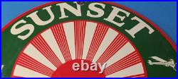 Vintage Sunset Gasoline Sign Gas Motor Oil Pump Plate Porcelain Sign Vintage Sunset Gasoline Sign Gas Motor Oil Pump Plate Porcelain Sign