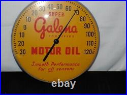 Vintage Super Galena Motor Oil Advertising Wall Thermometer Scarce Rare Sign