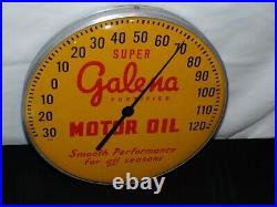 Vintage Super Galena Motor Oil Advertising Wall Thermometer Scarce Rare Sign