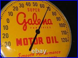 Vintage Super Galena Motor Oil Advertising Wall Thermometer Scarce Rare Sign