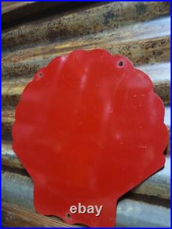 Vintage Super Shell Sign Motor Oil Gas Station Service 12 Pump Porcelain Sign