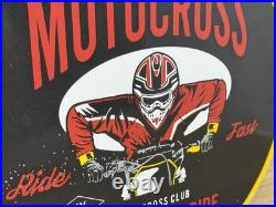 Vintage Superior Performance Motocross Porcelain Sign Dealership Gas Motor Oil