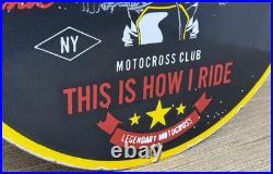 Vintage Superior Performance Motocross Porcelain Sign Dealership Gas Motor Oil