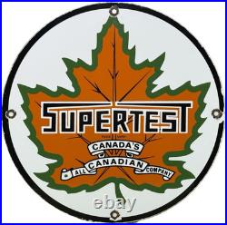 Vintage Supertest Gasoline Porcelain Sign Gas Station Pump Plate Motor Oil