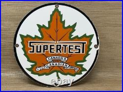Vintage Supertest Gasoline Porcelain Sign Gas Station Pump Plate Motor Oil