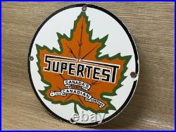 Vintage Supertest Gasoline Porcelain Sign Gas Station Pump Plate Motor Oil