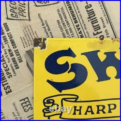 Vintage Swarc Motor Oils & Greases 8x12 Inches Porcelain Enamel Sign