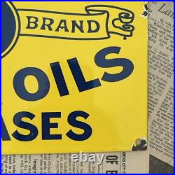 Vintage Swarc Motor Oils & Greases 8x12 Inches Porcelain Enamel Sign