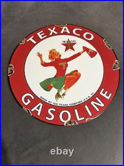 Vintage TEXACO Gasoline MOTOR OIL SIGN Gas Vintage Style Steel Sign Pump Plate