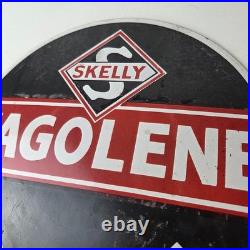 Vintage Tagolene Motor Oil Sign Gasoline Pump Porcelain Sign