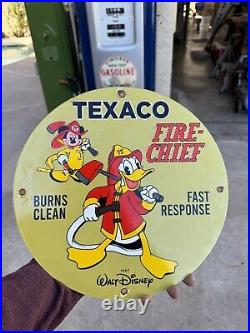 Vintage Texaco 1967 Gasoline / Motor Oil Porcelain Gas Pump Sign