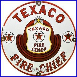 Vintage Texaco Fire Chief Gasoline Porcelain Sign Motor Oil Gas Station Pump