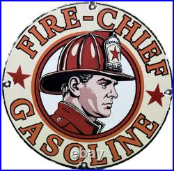 Vintage Texaco Fire Chief Gasoline Porcelain Sign Motor Oil Gas Station Pump
