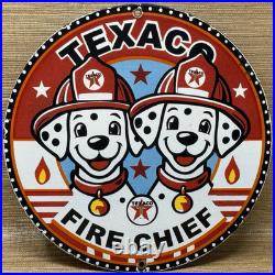 Vintage Texaco Fire Chief Gasoline Porcelain Sign Motor Oil Gas Station Pump