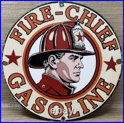 Vintage Texaco Fire Chief Gasoline Porcelain Sign Motor Oil Gas Station Pump