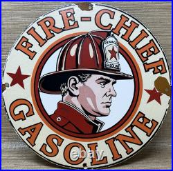 Vintage Texaco Fire Chief Gasoline Porcelain Sign Motor Oil Gas Station Pump