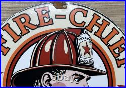 Vintage Texaco Fire Chief Gasoline Porcelain Sign Motor Oil Gas Station Pump