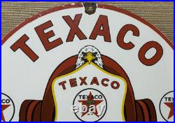 Vintage Texaco Fire Chief Gasoline Porcelain Sign Motor Oil Gas Station Pump