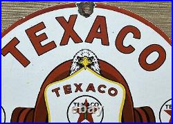 Vintage Texaco Fire Chief Gasoline Porcelain Sign Motor Oil Gas Station Pump