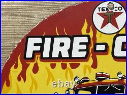 Vintage Texaco Fire Chief Gasoline Porcelain Sign Motor Oil Gas Station Pump