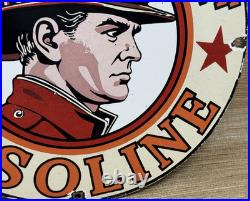 Vintage Texaco Fire Chief Gasoline Porcelain Sign Motor Oil Gas Station Pump