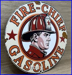 Vintage Texaco Fire Chief Gasoline Porcelain Sign Motor Oil Gas Station Pump