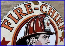 Vintage Texaco Fire Chief Gasoline Porcelain Sign Motor Oil Gas Station Pump