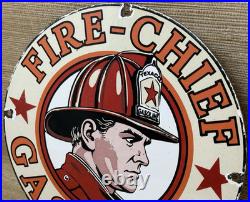 Vintage Texaco Fire Chief Gasoline Porcelain Sign Motor Oil Gas Station Pump