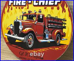 Vintage Texaco Fire Chief Gasoline Porcelain Sign Motor Oil Gas Station Pump