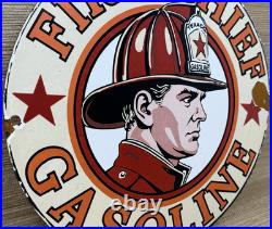 Vintage Texaco Fire Chief Gasoline Porcelain Sign Motor Oil Gas Station Pump