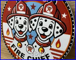 Vintage Texaco Fire Chief Gasoline Porcelain Sign Motor Oil Gas Station Pump