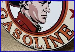 Vintage Texaco Fire Chief Gasoline Porcelain Sign Motor Oil Gas Station Pump