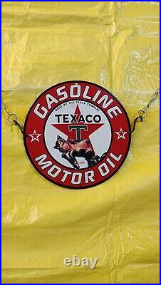 Vintage Texaco Gasoline Motor Oil Gas&oil Pinup Girl Porcelain Enamel Sign