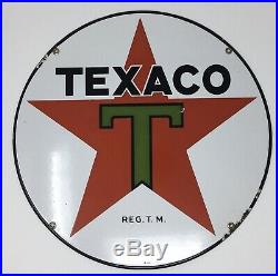 Vintage Texaco Gasoline Motor Oil Lubester Porcelain Sign Plate Pump 15 VG 4-36