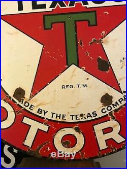 Vintage Texaco Gasoline Motor Oil Porcelian Sign