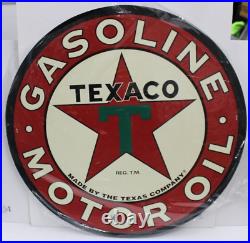 Vintage Texaco Gasoline Motor Oil Rare Advertising 24 Oval Shaped Sign Décor