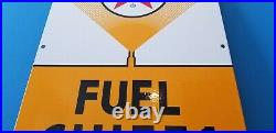 Vintage Texaco Gasoline Porcelain Motor Oil Gas Fuel Chief Service Sign