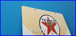 Vintage Texaco Gasoline Porcelain Motor Oil Gas Fuel Chief Service Sign