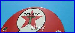 Vintage Texaco Gasoline Porcelain Motor Oil Service Station Pump Ethyl 7 Sign