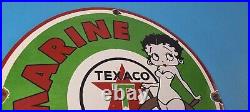 Vintage Texaco Gasoline Sign Betty Boop Gas Motor Oil Pump Porcelain Sign