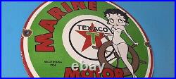 Vintage Texaco Gasoline Sign Betty Boop Gas Motor Oil Pump Porcelain Sign