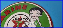 Vintage Texaco Gasoline Sign Betty Boop Gas Motor Oil Pump Porcelain Sign