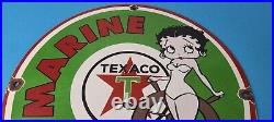 Vintage Texaco Gasoline Sign Betty Boop Gas Motor Oil Pump Porcelain Sign