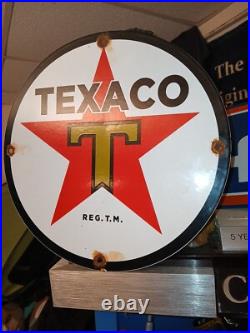 Vintage Texaco Gasoline Sign Gas Motor Oil Pump Station Porcelain Metal Sign Vintage Texaco Gasoline Sign Gas Motor Oil Pump Station Porcelain Metal Sign