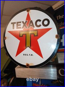 Vintage Texaco Gasoline Sign Gas Motor Oil Pump Station Porcelain Metal Sign Vintage Texaco Gasoline Sign Gas Motor Oil Pump Station Porcelain Metal Sign