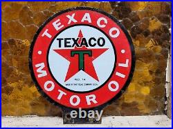 Vintage Texaco Lubester Sign Motor Oil Gas Station Service Pump Topper Texas USA