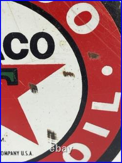 Vintage Texaco Lubester Sign Motor Oil Gas Station Service Pump Topper Texas USA