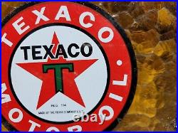 Vintage Texaco Lubester Sign Motor Oil Gas Station Service Pump Topper Texas USA